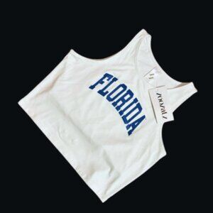 ZOOZATZ Collegiate NCAA Women's Florida State First Down Cropped Tank Top SZ XL